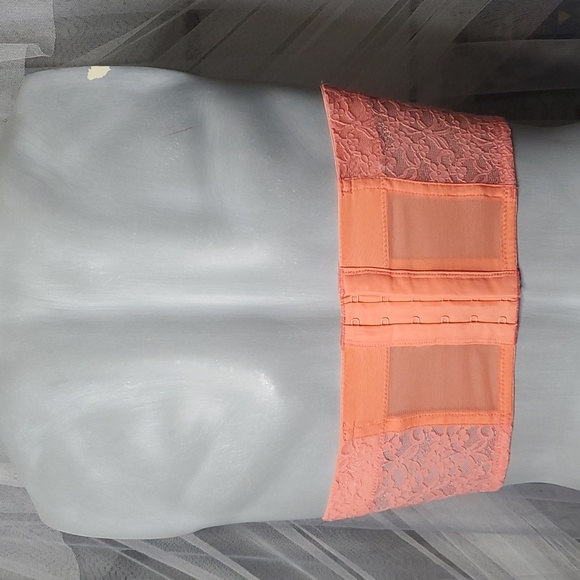 Aerie Tribal Print Strapless Bustier Top SM Coral Pink&Tan - Picture 4 of 5